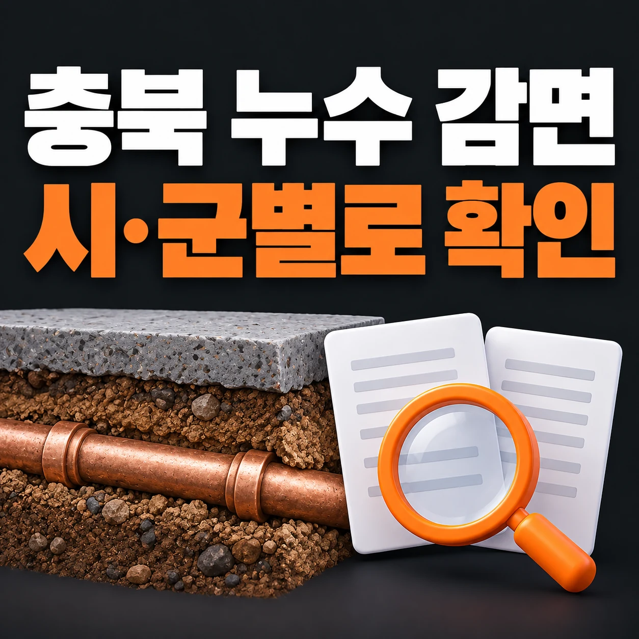 매립배관 단면과 시군별 조건 문서를 확인하는 설명용 예시 이미지